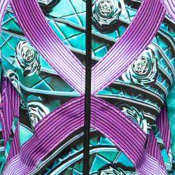 Pre Owned Adidas by Mary Katrantzou Multicolor Abstract Printed Jersey Bomber Jacket XS 