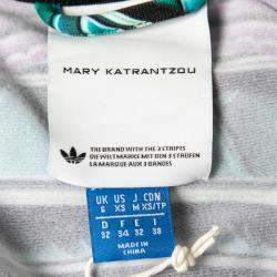 Pre Owned Adidas by Mary Katrantzou Multicolor Abstract Printed Jersey Bomber Jacket XS 