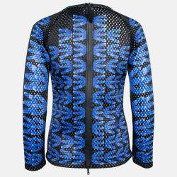 Adidas by Mary Kantrantzou Blue Perforated Neoprene Logo Print Top XS 