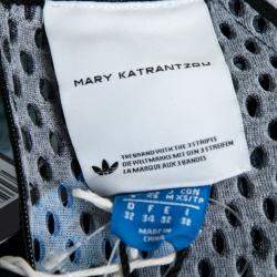 Adidas by Mary Kantrantzou Blue Perforated Neoprene Logo Print Top XS 
