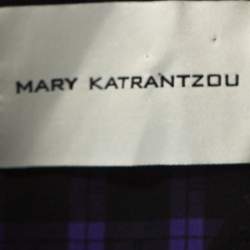 Pre Owned Mary Katrantzou Multicolor Check Printed Stretch Silk Murray Dress M
