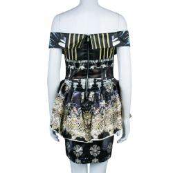 Mary Katrantzou Strapless Peplum Printed Dress M