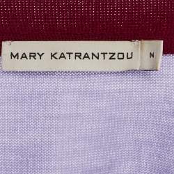 Mary Katrantzou Multicolor Wool Front Open Peyton Color-Block Long Cardigan M