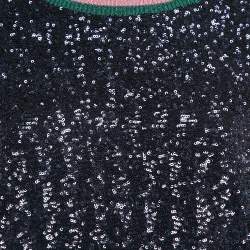 MARY KATRANTZOU Sequin Knit Rainbow Sleeve Detail Magpie Sweater M