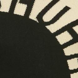 Mary Katrantzou Cream/Black Intarsia Mock Neck Sweater M