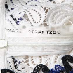 Mary Katrantzou White Paisley Guipure Lace Contrast Applique Birk Top M 