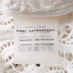 Mary Katrantzou White Paisley Guipure Lace Contrast Applique Birk Top M 