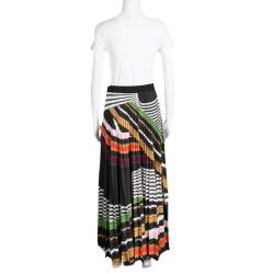 Mary Katrantzou Multicolor Graphic Viola Striped Plisse Pelar Skirt M
