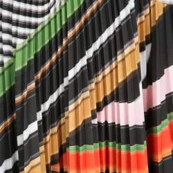 Mary Katrantzou Multicolor Graphic Viola Striped Plisse Pelar Skirt M