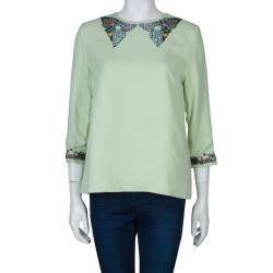 Mary Katrantzou Green Embellished Top M