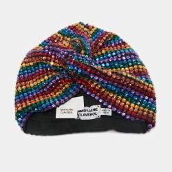 Maryjane Claverol Rainbow Crystal Embellishment Olympia Turban One Size 