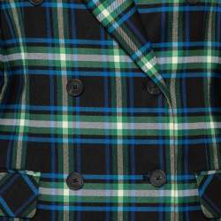 Mathew Adams Dolan Black Opera Checkered Wool Double Breasted Blazer M