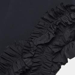 Maticevski Black Crepe Ruffled Asymmetric Gown M