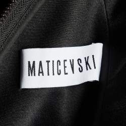 مملوكة مسبقًا Maticevski Black Crepe Regiment One Shoulder Crop Top M