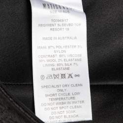 مملوكة مسبقًا Maticevski Black Crepe Regiment One Shoulder Crop Top M