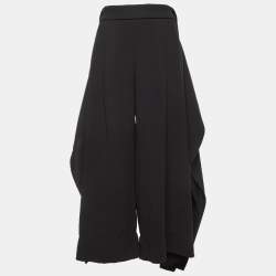 مملوكة مسبقًا Maticevski Black Crepe Pleated Wide Leg Trousers M/L