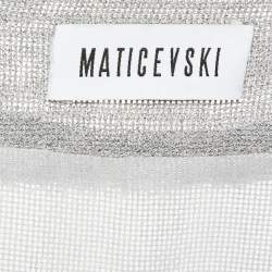 Pre Owned تنورة ماتيسيفسكي رمادي شبكي بطيات ملتفة غير متماثلة مقاس متوسط (ميديم)