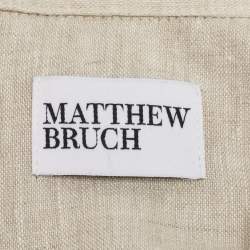Matthew Bruch Light Grey Linen Top & Pants Set S