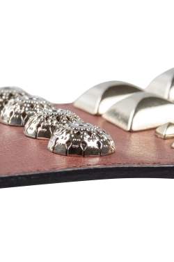 Matthew Williamson Brown Leather Studded Waist Belt 85CM