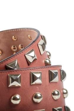Matthew Williamson Brown Leather Studded Waist Belt 85CM