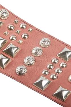Matthew Williamson Brown Leather Studded Waist Belt 85CM