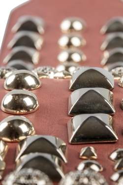Matthew Williamson Brown Leather Studded Waist Belt 85CM