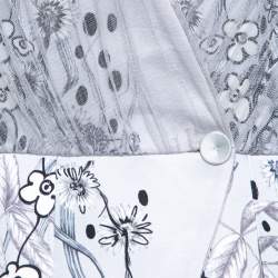 Matthew Williamson Grey Floral Printed Tulle Layered Box Jacket M