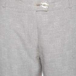Matthew Williamson Beige Embellished Patch Detail Wide Leg Pants M