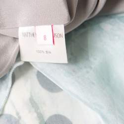 Matthew Williamson Printed Silk Draped Strapless Dress S