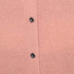 Matthew Williamson Caramel Brown Wool Cashmere Embellished Button Front Cardigan S