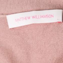Matthew Williamson Caramel Brown Wool Cashmere Embellished Button Front Cardigan S