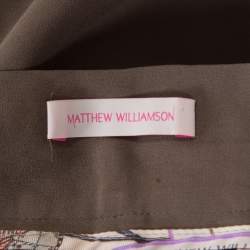 Matthew Williamson Mocha Brown Crepe Cuffed Trousers M