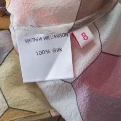 Matthew Williamson Multicolor Honeycomb Printed Silk Wrap Kimono Tunic S
