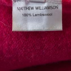 Matthew Williamson Pink Fair Isle Patterned Wool Button Front Cardigan S