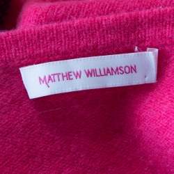 Matthew Williamson Pink Fair Isle Patterned Wool Button Front Cardigan S