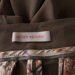 Matthew Williamson Mocha Brown Crepe Cuffed Trousers S