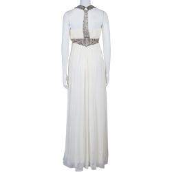 Matthew Williamson Cream Embellished Gown S