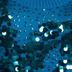 مملوكة مسبقًا فستان ماثيو وليامسن حرير تركواز تريكو مضلع مزخرف M