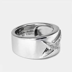 Pre Owned خاتم موبوسين دايفن ستار ألماس ذهب أصفر مطلي بالروديوم عيار 18 مقاس 53