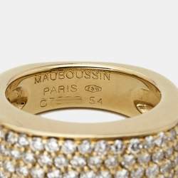 Mauboussin Diamonds 18k Yellow Gold Ring Size 54