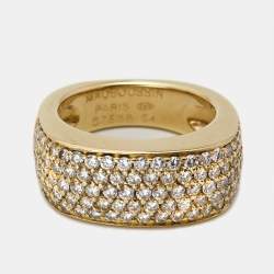 Mauboussin Diamonds 18k Yellow Gold Ring Size 54