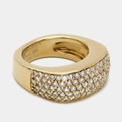 Mauboussin Diamonds 18k Yellow Gold Ring Size 54