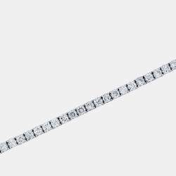 Pre Owned 2.5 cts Brilliant Cut Round Lab Grown Diamond 14K Solid White Gold 7" Tennis Bracelet
