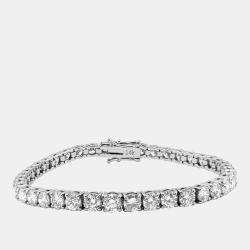 Pre Owned 2.5 cts Brilliant Cut Round Lab Grown Diamond 14K Solid White Gold 7" Tennis Bracelet