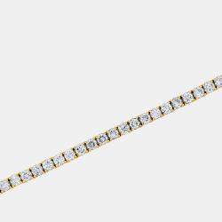مملوكة مسبقًا 4.00 cts Brilliant Round Lab Grown Diamond 14K Solid Yellow Gold 7" Tennis Bracelet
