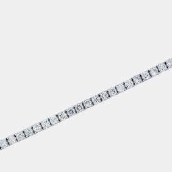 Pre Owned 8.00 cts Brilliant Cut Round Lab Grown Diamond 14K Solid White Gold 7" Tennis Bracelet