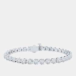 Pre Owned 2.00 cts Lab Grown Classic Diamond 14K Solid White Gold 3 Prong Tennis Bracelet