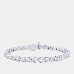 مملوكة مسبقًا 4cts Lab Grown Diamond 14K White Gold 3-Prong 7" Tennis Bracelet