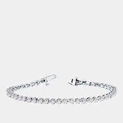 Pre Owned 5.00 cts Lab Grown Diamond 14K White Gold 3-Prong 7" Tennis Bracelet