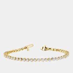 Pre Owned 5.00 cts Lab Grown Diamond 14K Yellow Gold 3-Prong 7" Tennis Bracelet